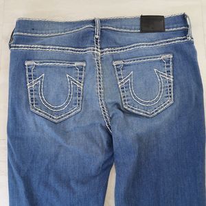 True Religion Blue Jeans Becca Mid rise bootcut Flare Size 29